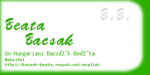 beata bacsak business card